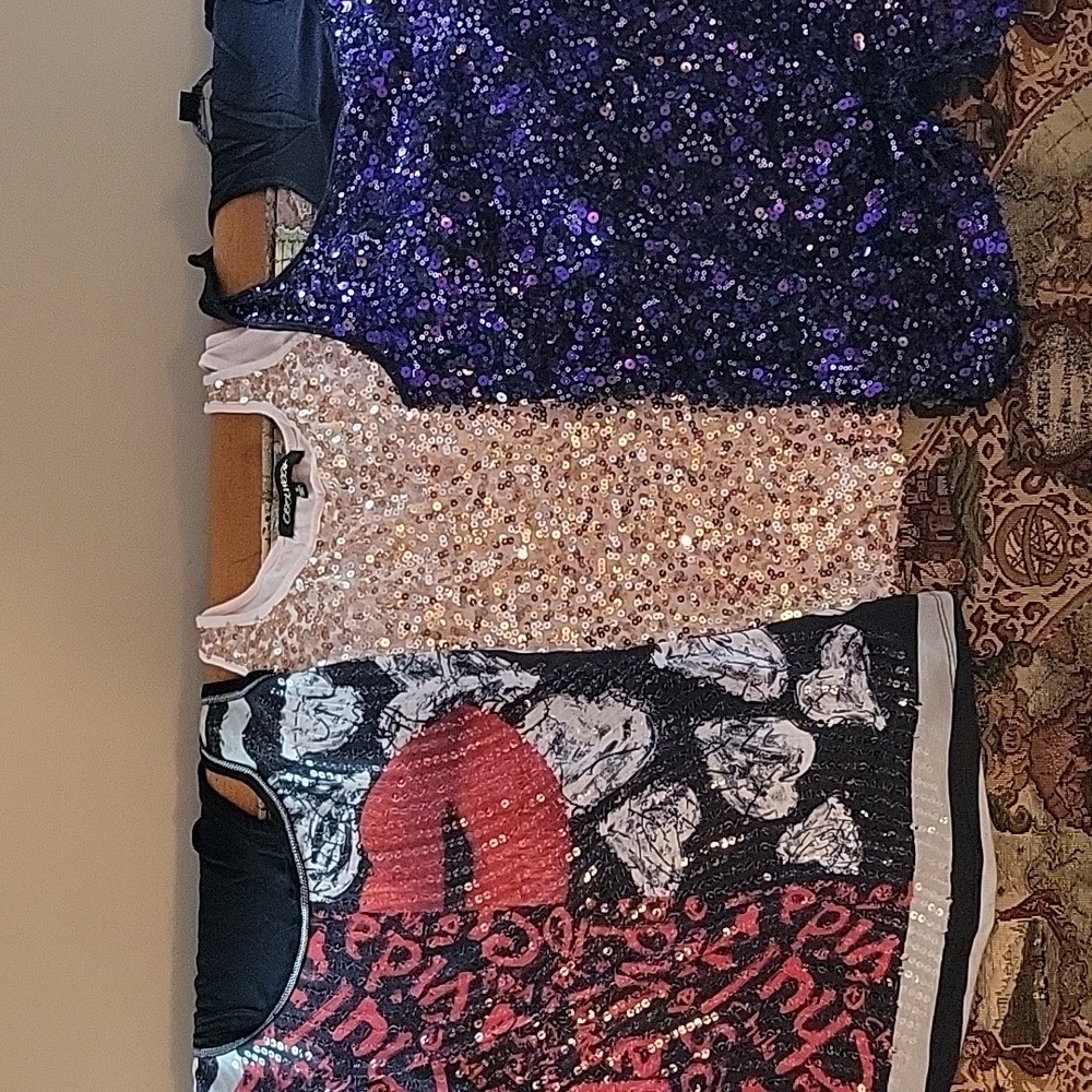 3 sequin tanks